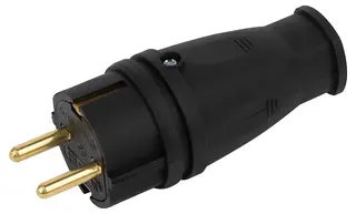 Вилка каучук Эра VX10 16А с/з прямая черная