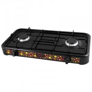 Плита газовая Energy 2 конфорки (2х3200W) EN-002B черная