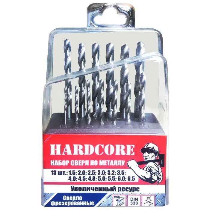 Набор сверл по металлу "Hardcore" 13шт