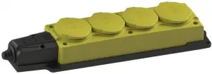 Колодка каучук NE-AD 4 гн. черно-желтая с заглушками 16А IP44 (Турция)