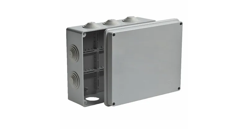 Коробка для ОП серая 240х195х90 IP55 10 вводов Рувинил-ТУСО