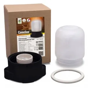 Свет-к НБП-400 60W 125° IP54 стекло, черное основание. Camelion 1501