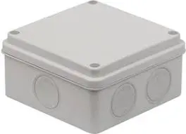 Коробка для ОП серая 100х100х55 IP65 7 вводов (мембрана) Тусо
