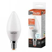 Лампа св/д Wolta свеча 7,5W 625lm Е14 6500К C37