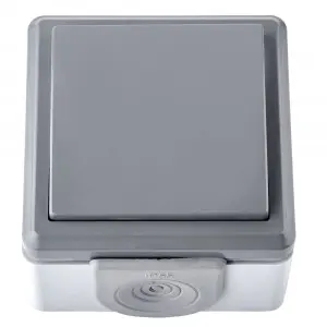 Bylectrica Пралеска Аква Выключатель 1-кл IP55 серый (Открытая проводка)