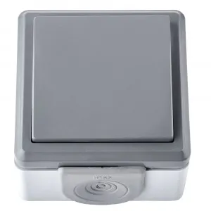 Bylectrica Пралеска Аква Выключатель 1-кл IP55 серый (Открытая проводка)