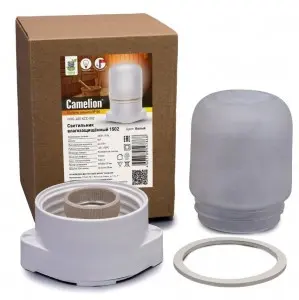 Свет-к НБП-400 60W 125° IP54 стекло, белое основание. Camelion 1502