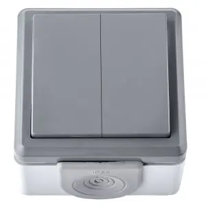 Bylectrica Пралеска Аква Выключатель 2-кл IP55 серый (Открытая проводка)