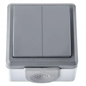 Bylectrica Пралеска Аква Выключатель 2-кл IP55 серый (Открытая проводка)