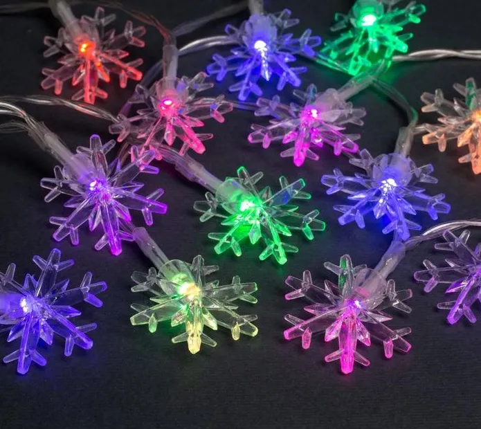 Гирлянда Luazon 3м 20LED мультицвет, Снежинки большие, USB