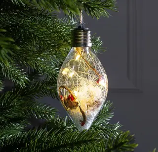 Шар елочный на батарейках 5Led Снежные нити