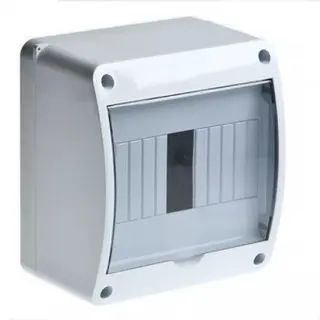 Бокс ЩРН- 6 IP40 140х125х85 белый с прозр.вертик.дверцей Тусо