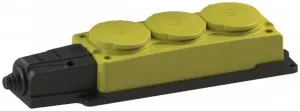 Колодка каучук NE-AD 3 гн. черно-желтая с заглушками 16А IP44 (Турция)