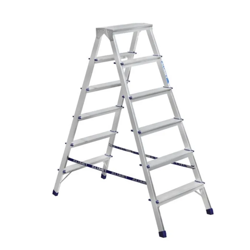 Стремянка 2-хсторонняя алюминиевая 6 ступеней