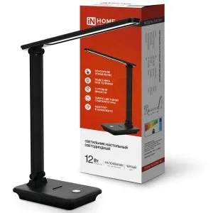 Свет-к ASD/inHome 12W, сенсор, подставка, черный, CCO-06