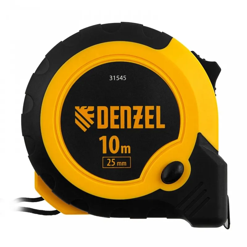 Рулетка Denzel 10м х 25мм, двухкомп. корпус