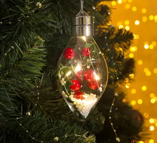 Шар елочный на батарейках 5Led Ягоды