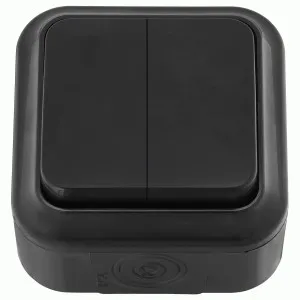 Bylectrica Пралеска Аква Выключатель 2-кл IP54 черный (Открытая проводка)
