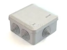 Коробка для ОП серая 100х100х50 IP55 6 вводов Greenel