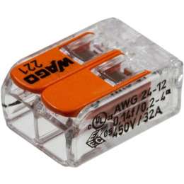 Клеммник WAGO прозрачный 2х(0,14-4,0) 221-412
