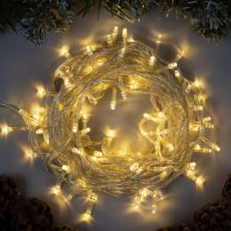 Гирлянда-нить Luazon 10м 100LED 8реж теплое белое свечение