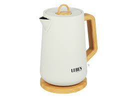 Чайник Leben 2200W диск, белый, дерево 291-106