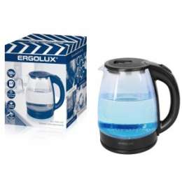 Чайник Ergolux 1,8л 1500W диск, стекло, подсветка. KG06-C02