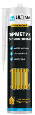 Герметик силикон. ULTIMA термост. 240мл красный