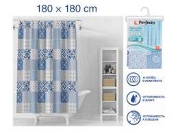 Штора для ванной 180х180см PEVA, Секрет Калейдоскоп, PERFECTO LINEA