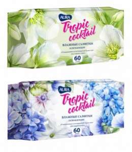Салфетки влажные 60шт Aura Tropic