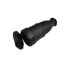 Гнездо каучук с крышкой РА16-005 16А с/з черное IP44